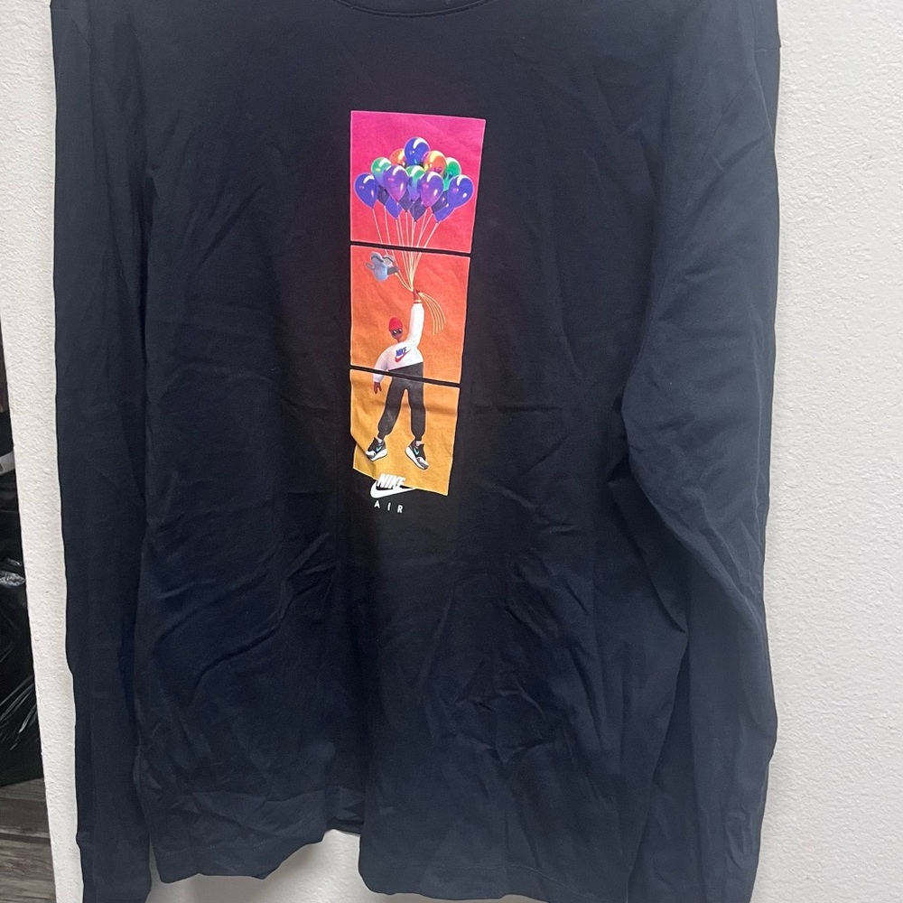 Nike Black Long Sleeve Shirt with Colorful Graphic